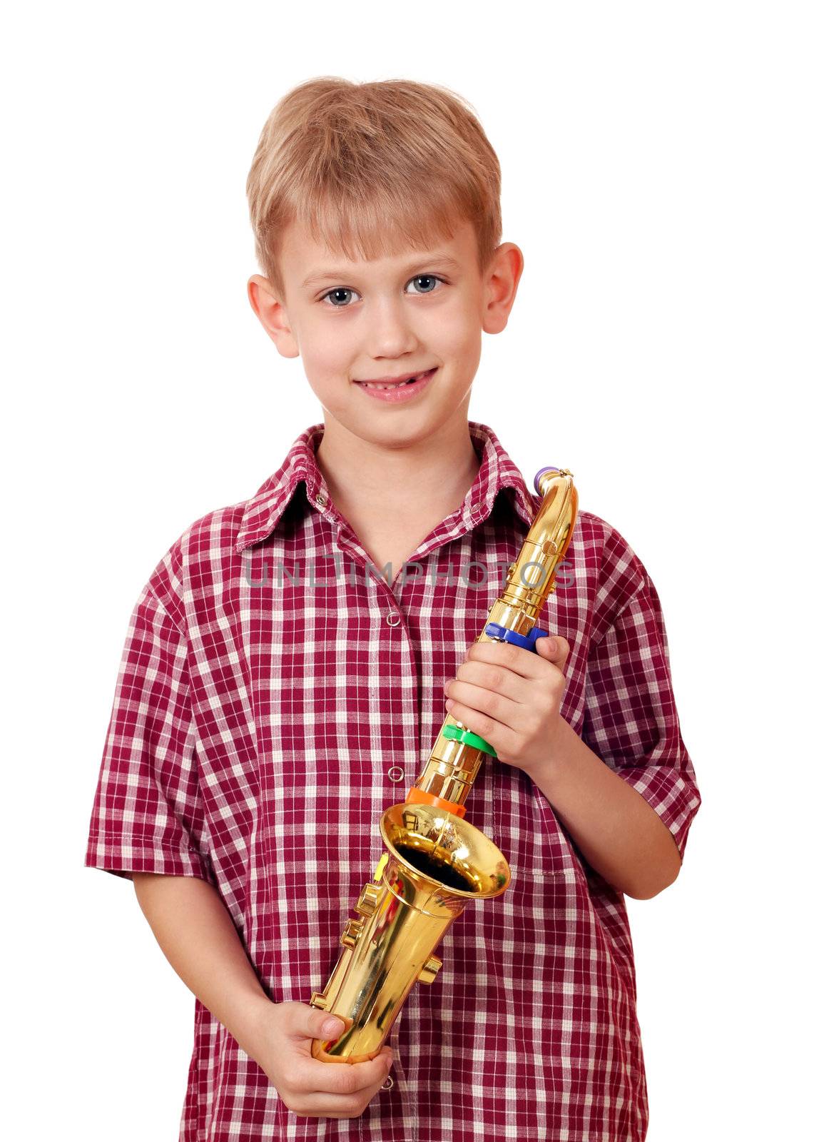 boy with saxophone