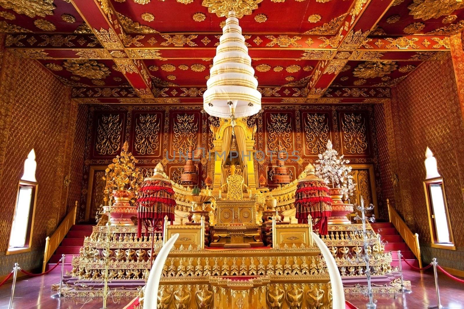 hall palace interior in Thailand