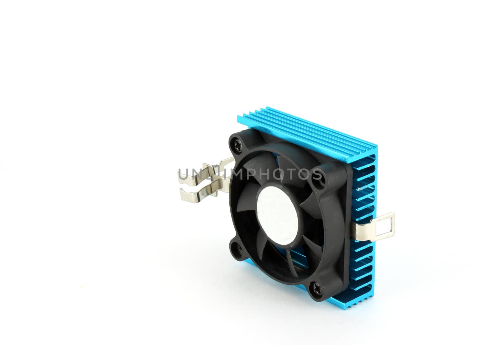 Small fan for microprocessor and radiator