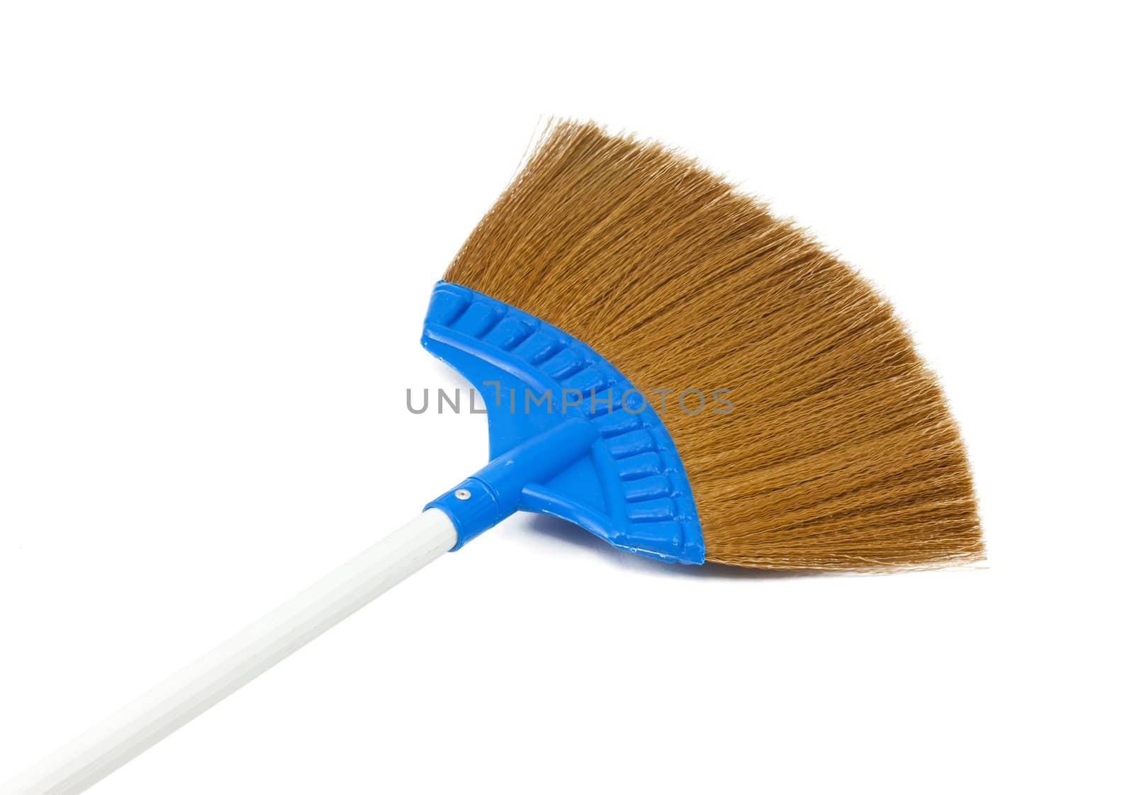Blue broom isolated on white