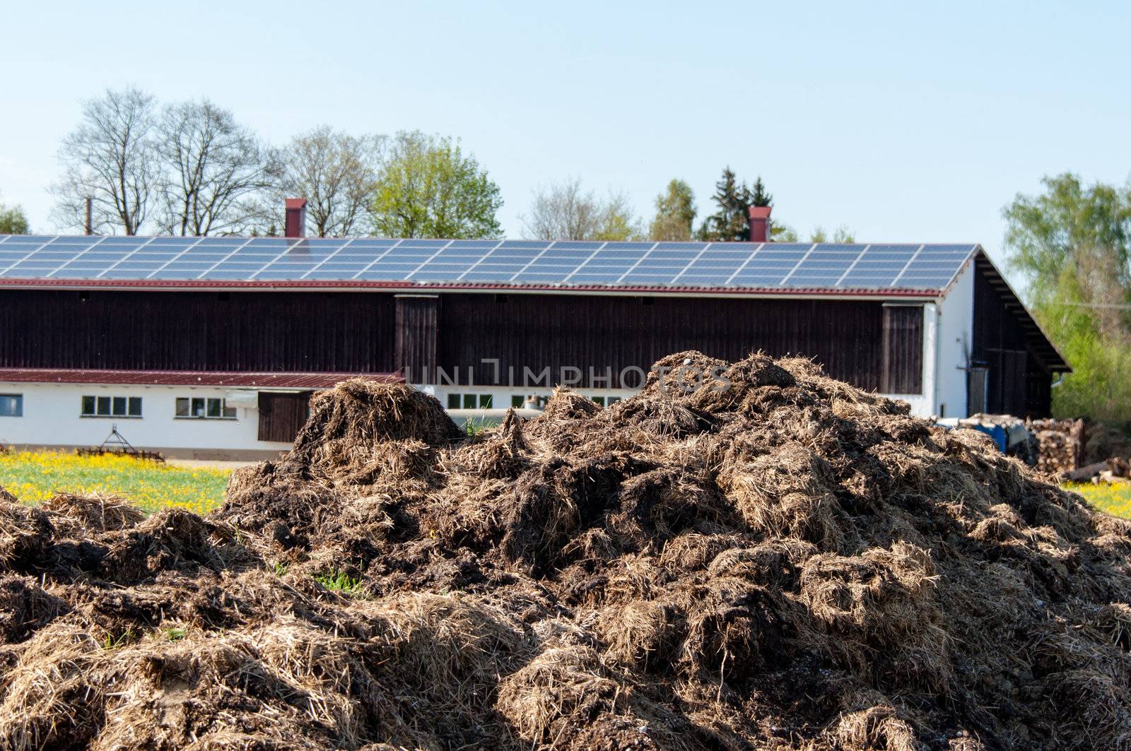 a photovoltaic power plant on the roof of an agricultural barn