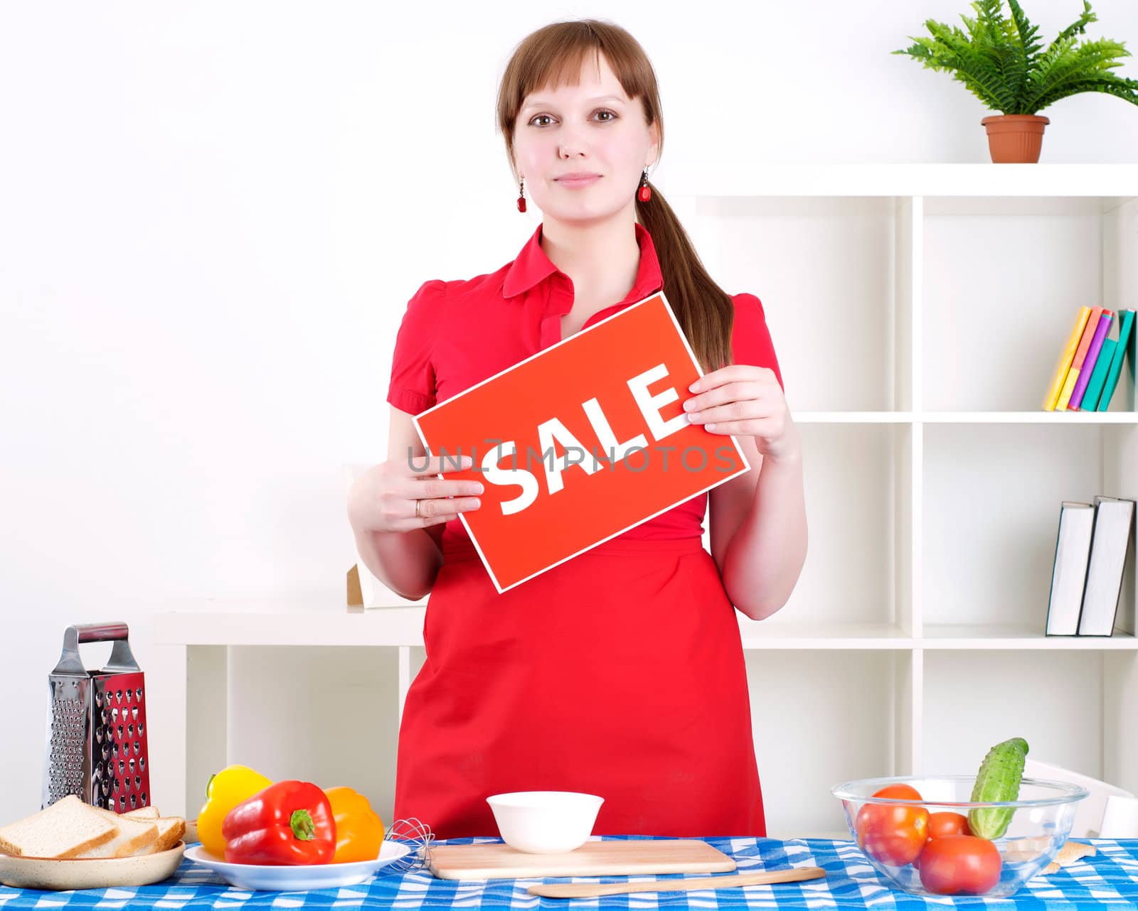 girl holding sale sign by adam121