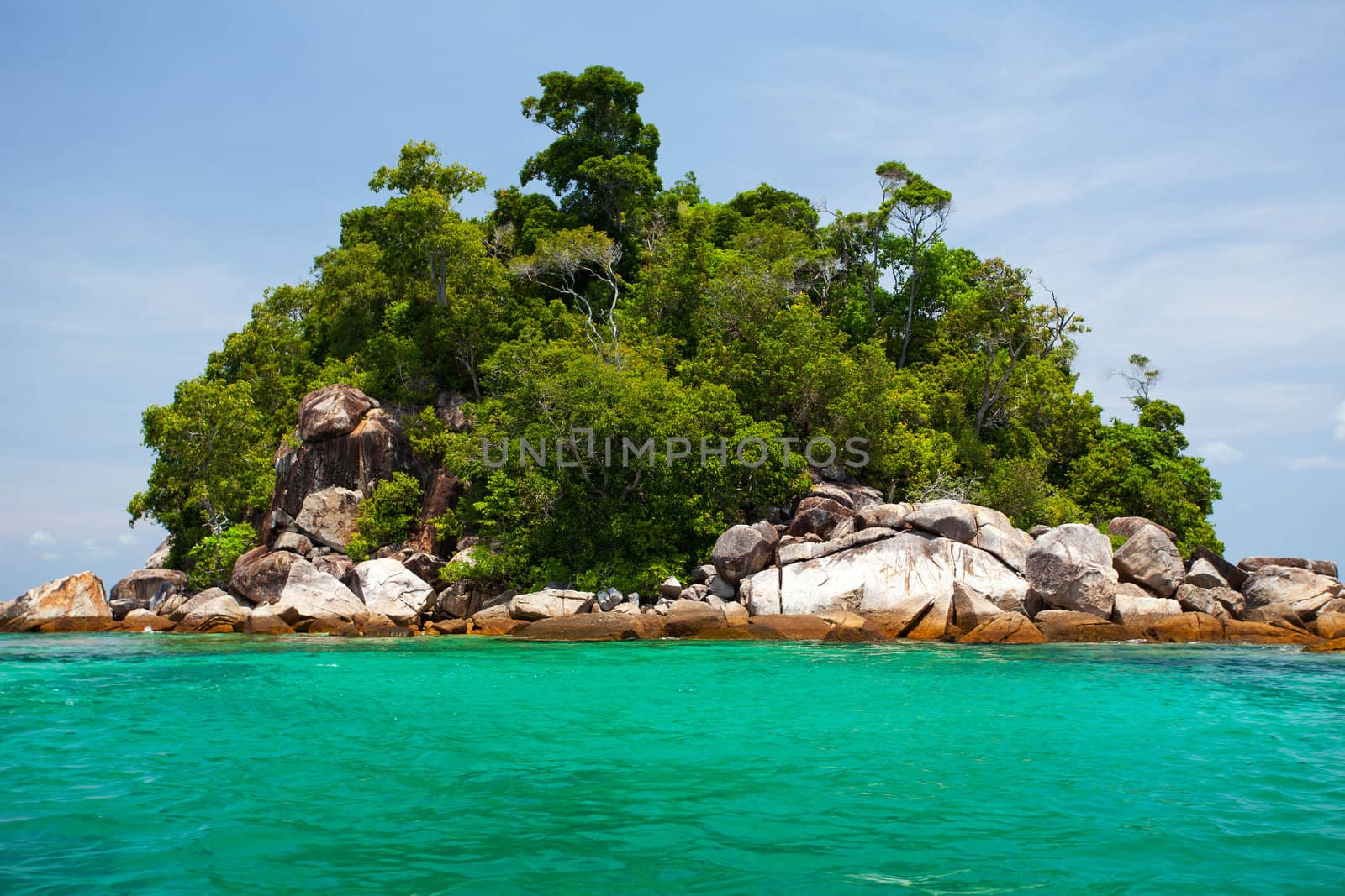 Beautiful tropical island with blue sky