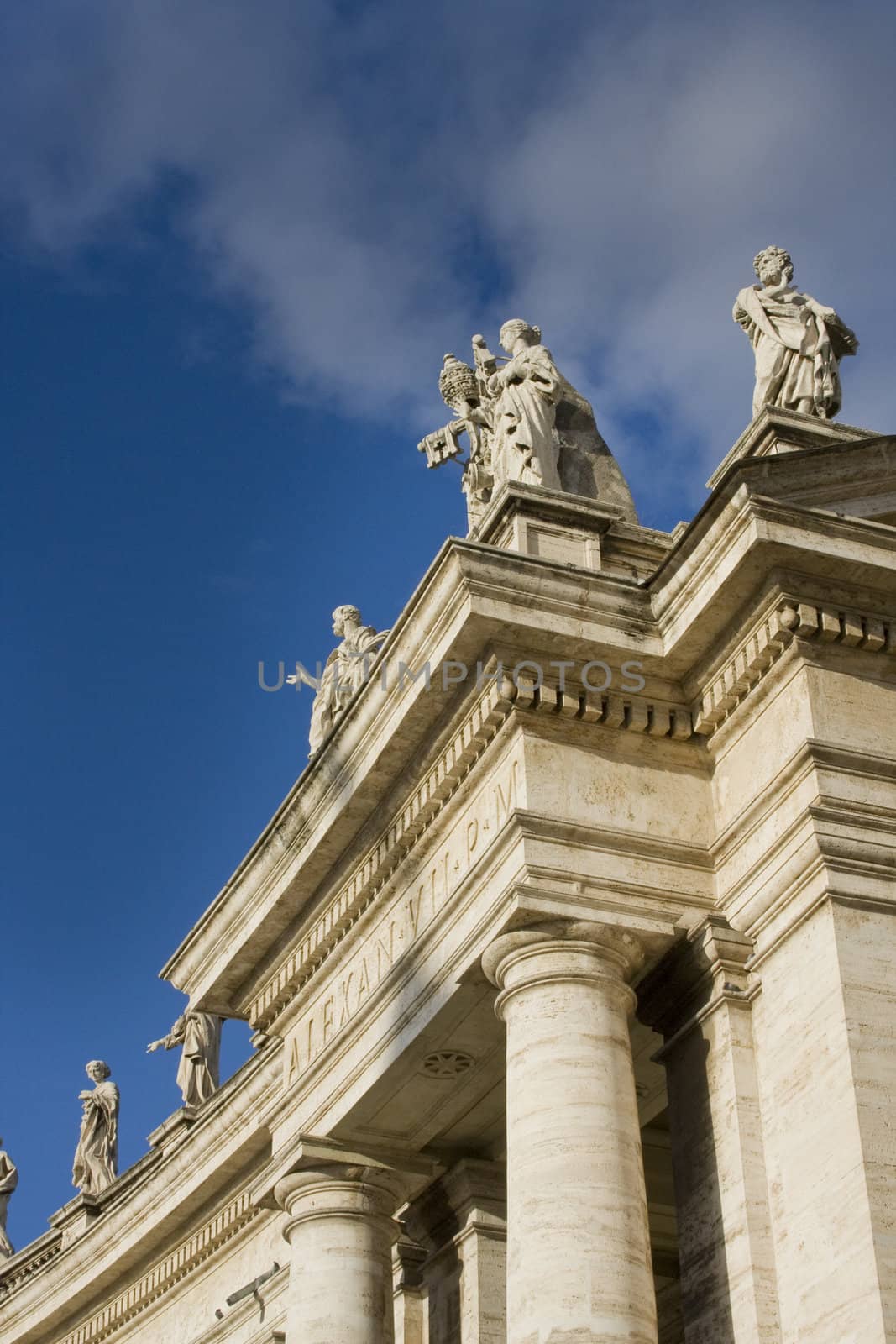 Statues on buildings in the Vatican