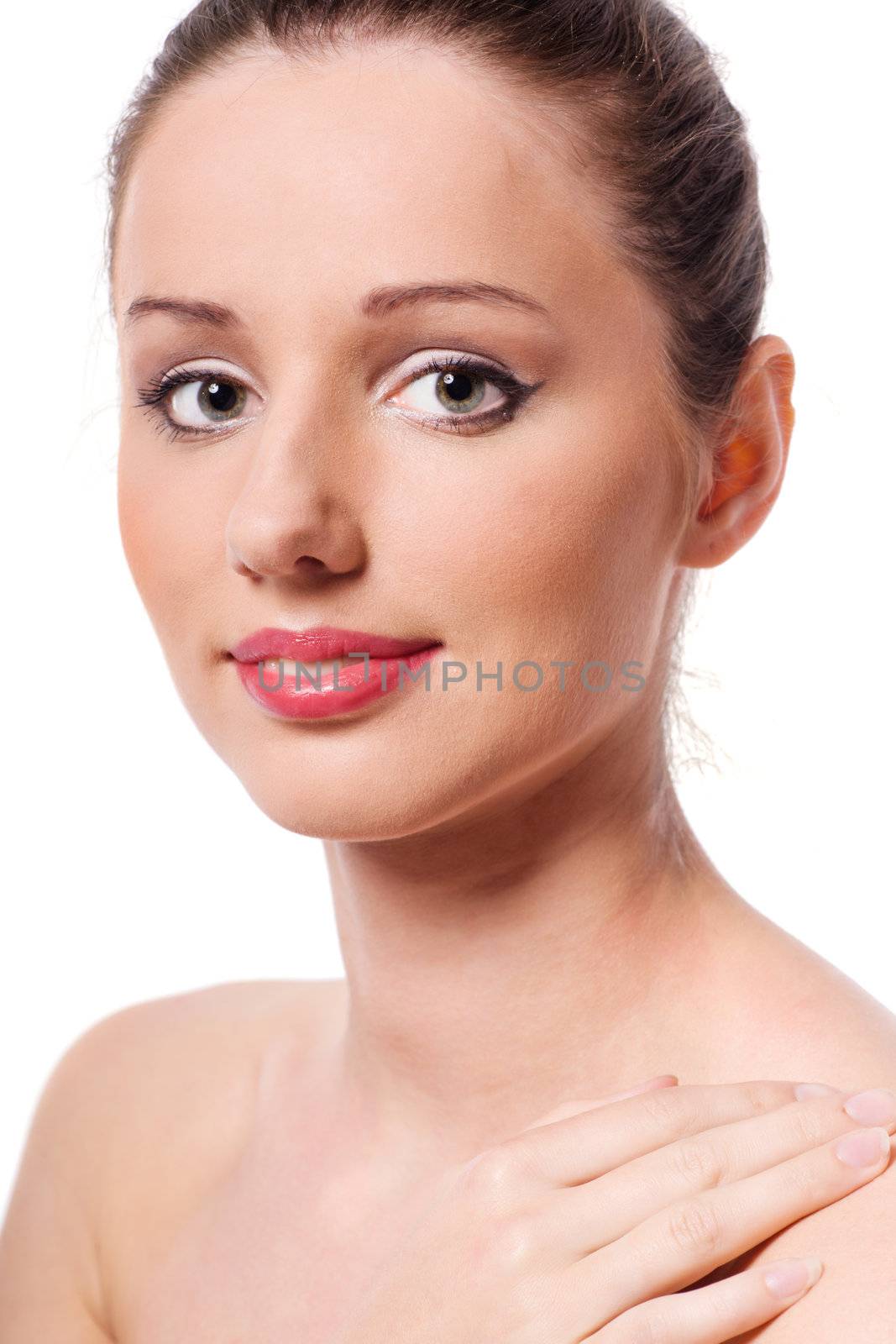 young woman skin care portrait isolated