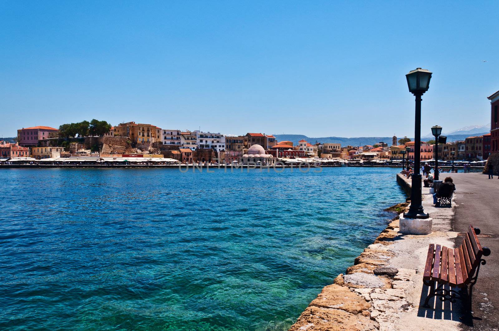 Quay in Chania, Greece, island of Crete