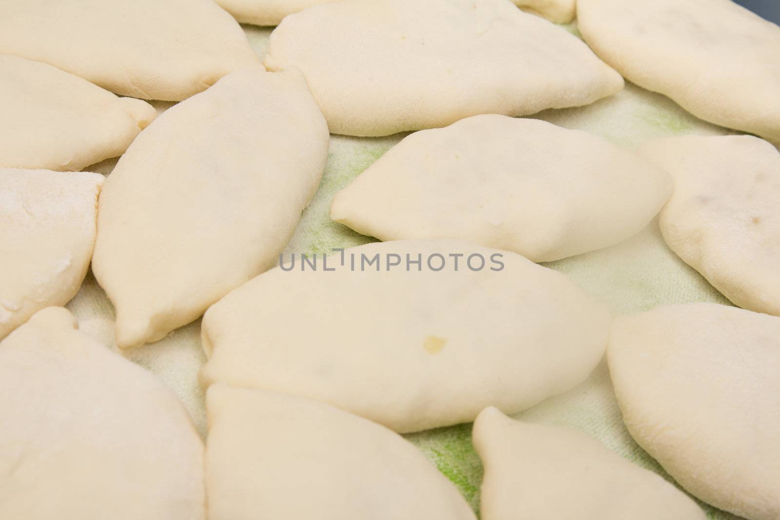 cooking of the dough in the kitchen
