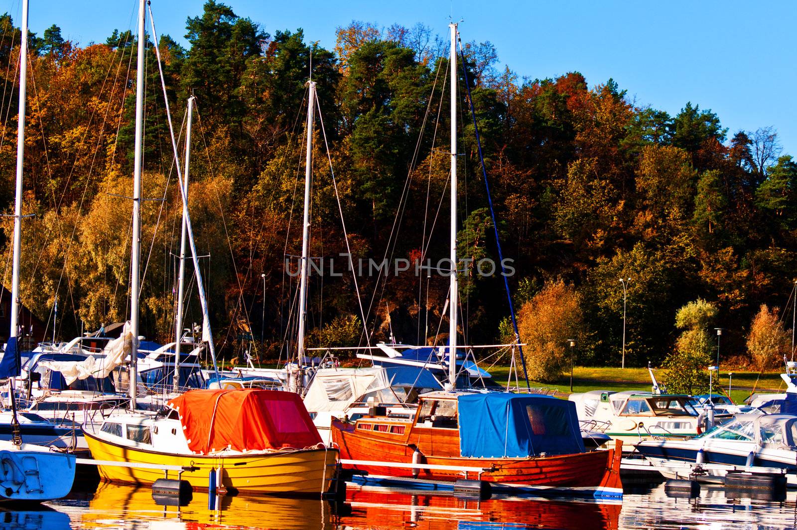 Marina in the late autumn Oslo, Norway