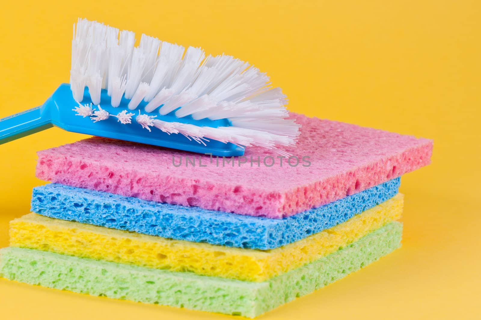 Kitchen brush and multi color sponges by Nanisimova