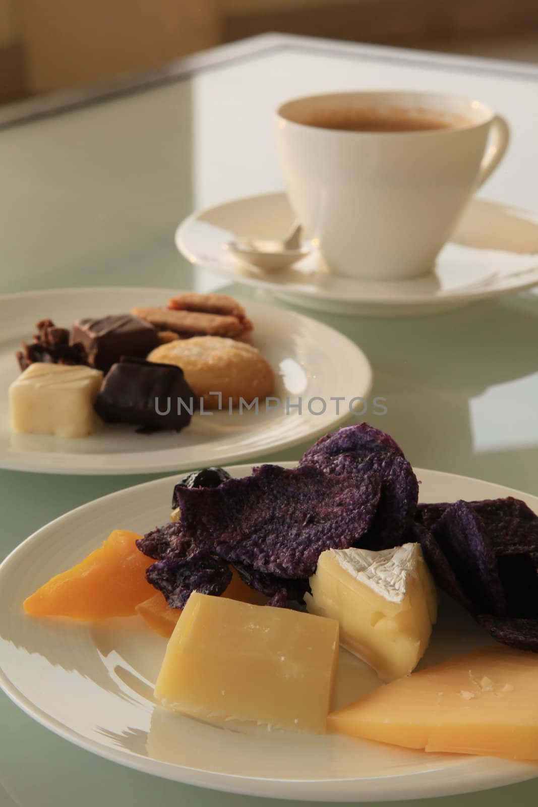 Coffee Break Set with Cheese and Chocolate