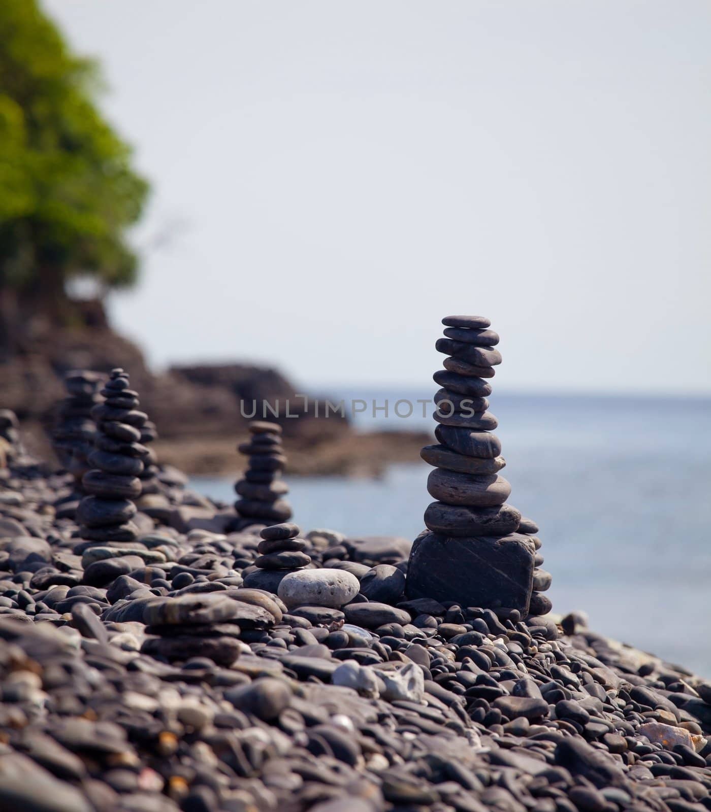 Stack of stones on the beach