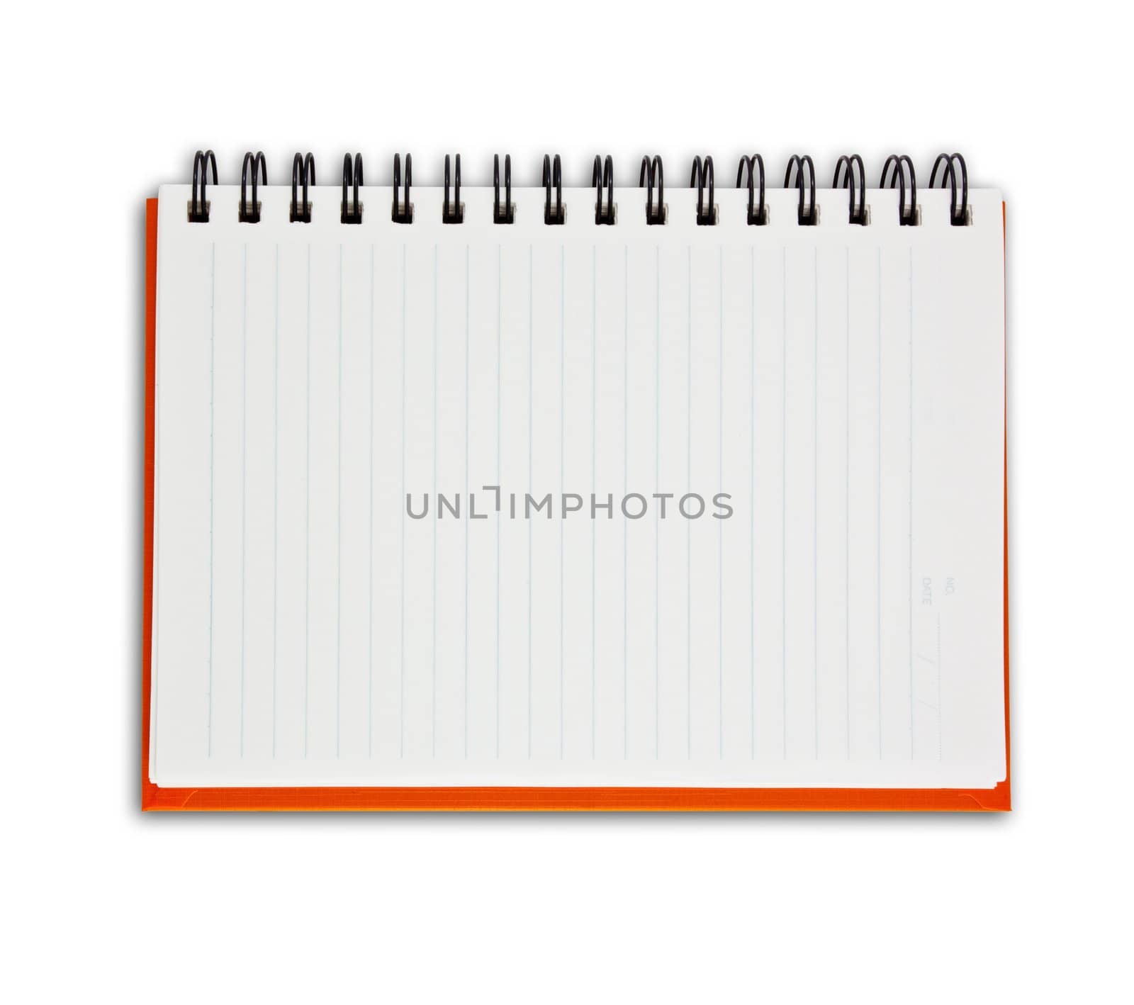 Orange Blank Note Book on white background