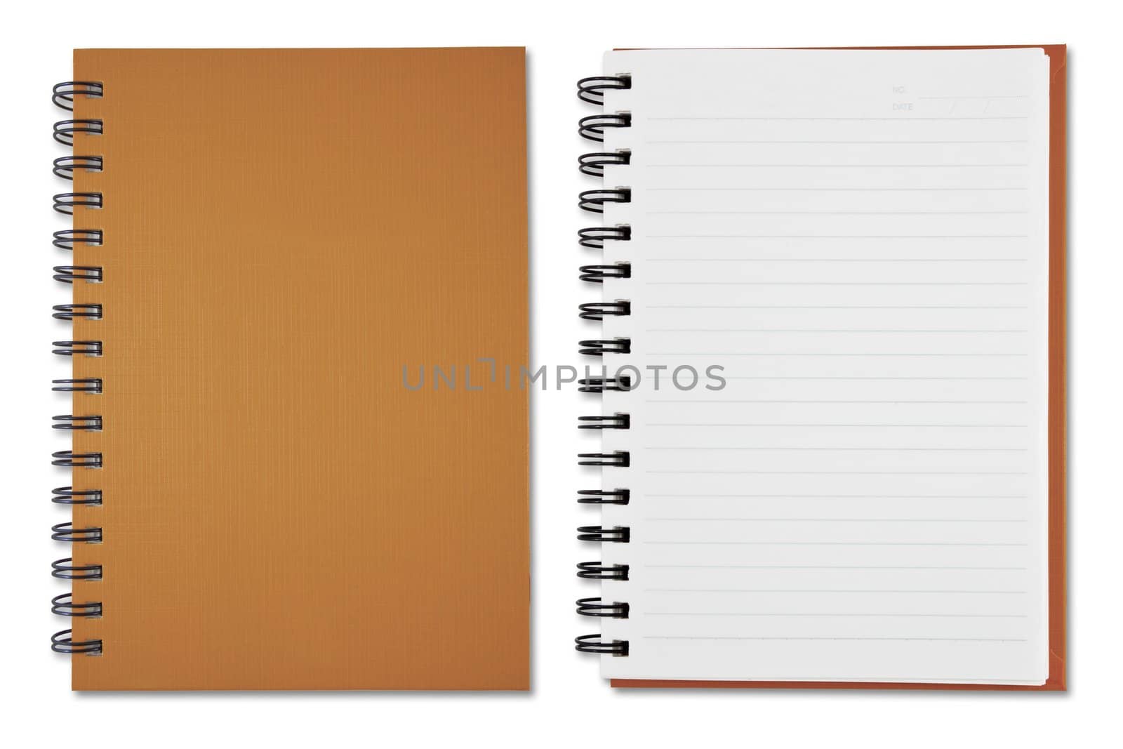 Brown Blank Note Book on white background