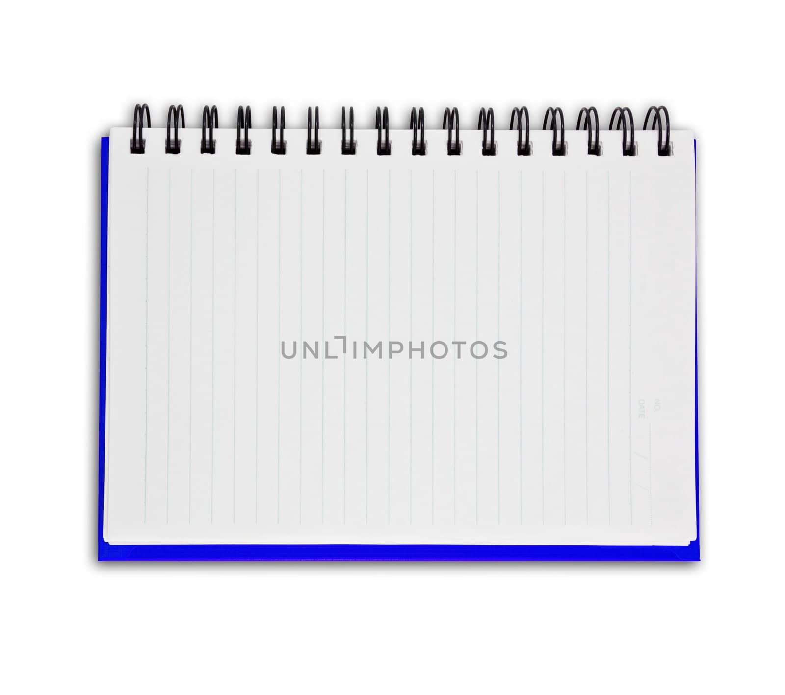 The blue Blank Note Book on white background