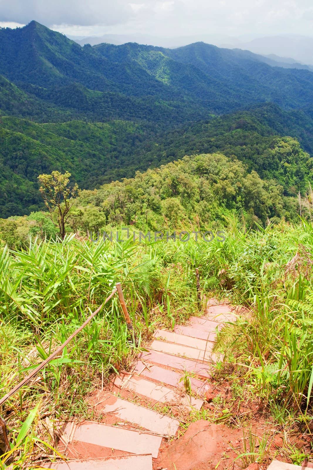 footpath on mountain by witthaya