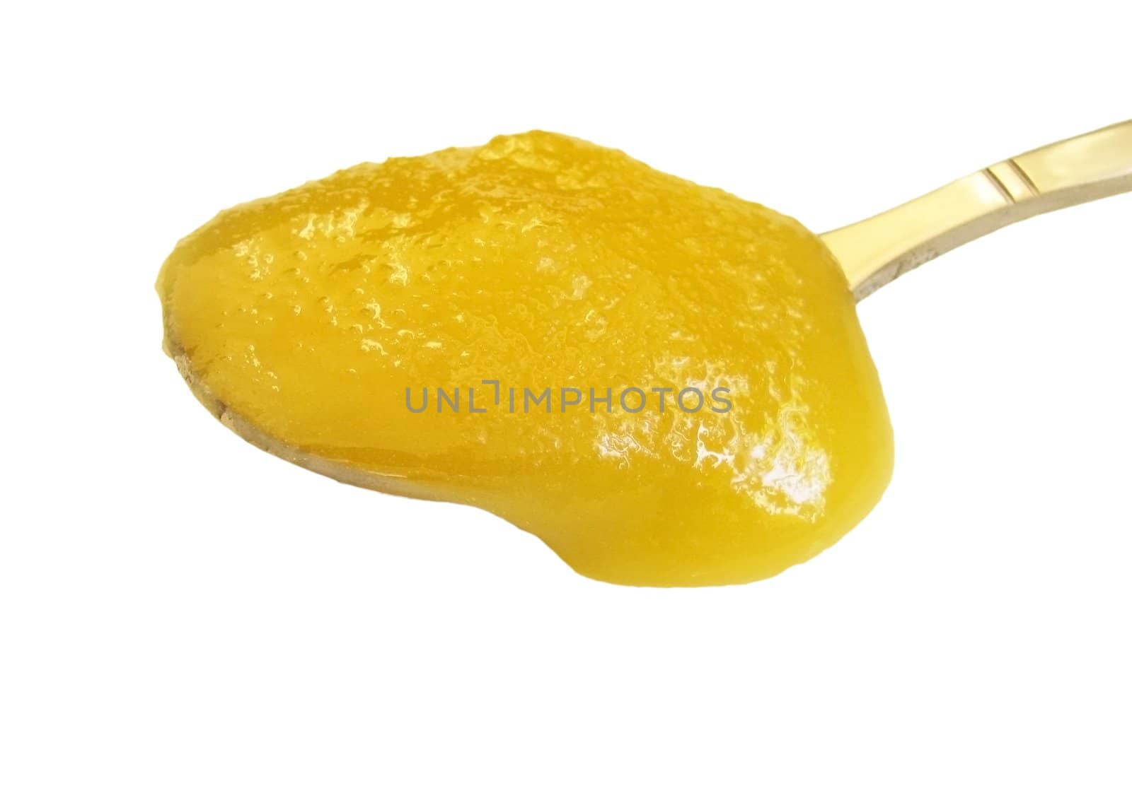 teaspoon of honey over white