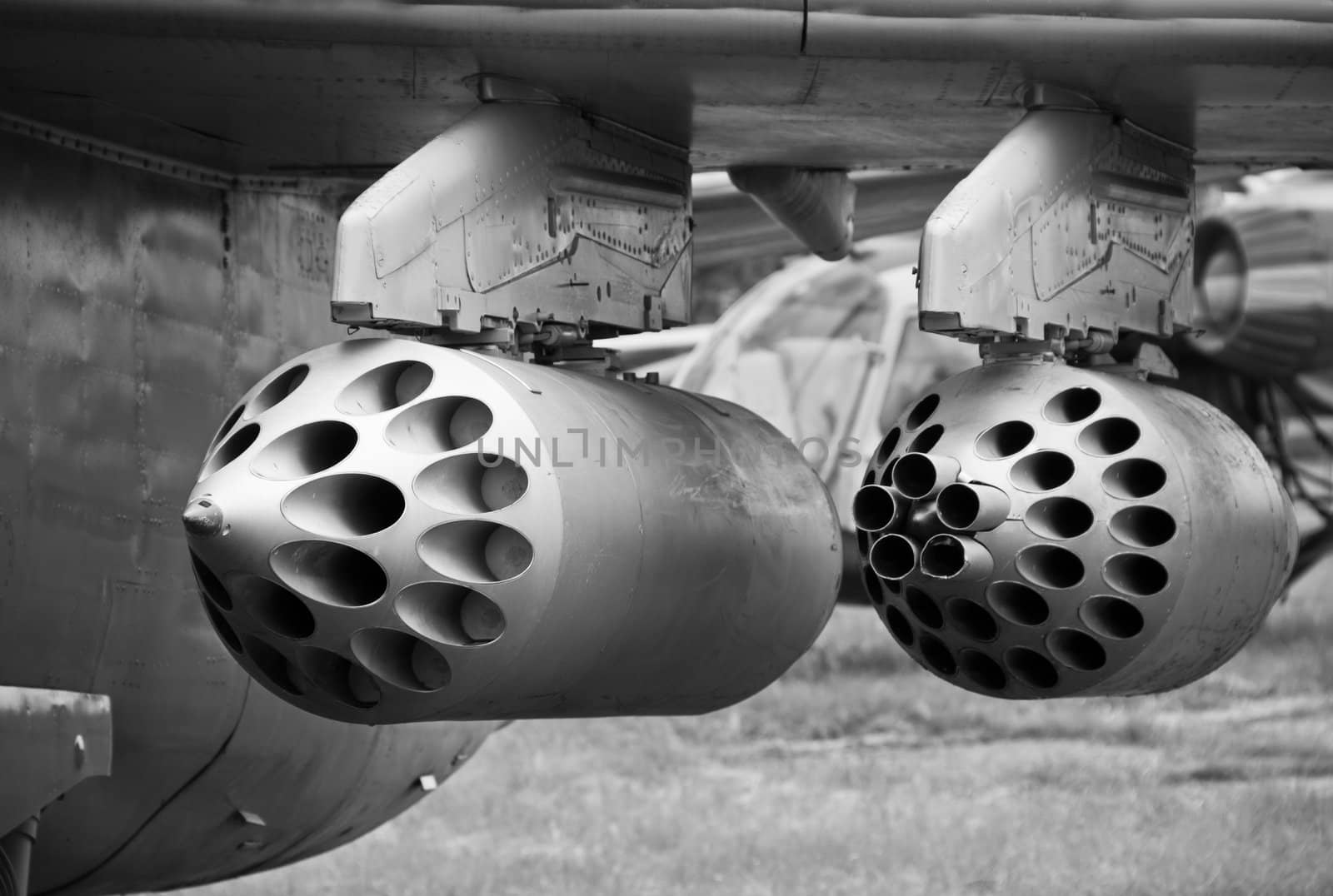 Rocket pods  on Mi-24 Hind attack helicopter
