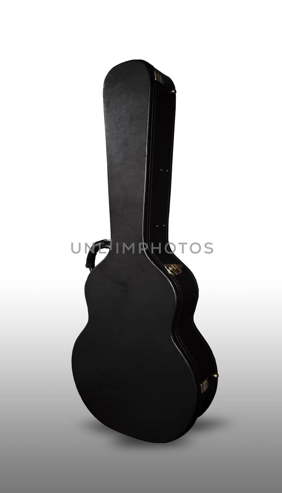 Black guitar case isolated on the white