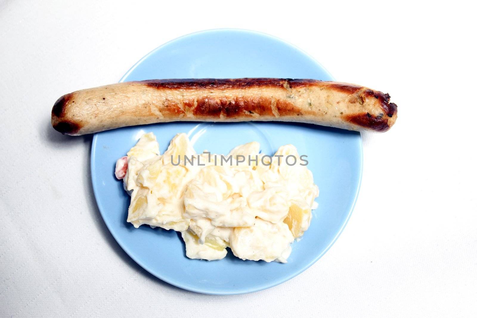 german bratwurst and potato salad