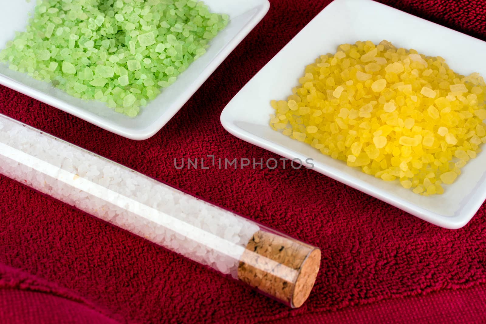 Background with bath salts - beauty treatment.