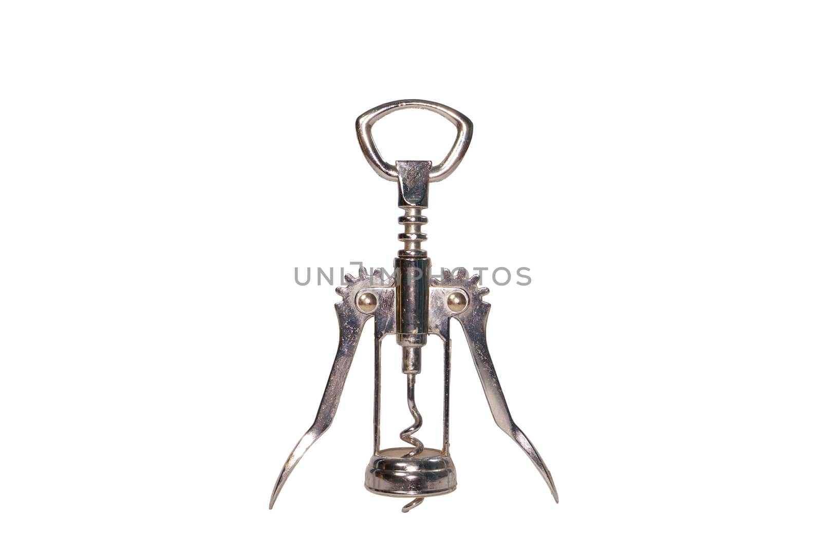corkscrew driver, wine bottle opener isolated in white with clipping path.