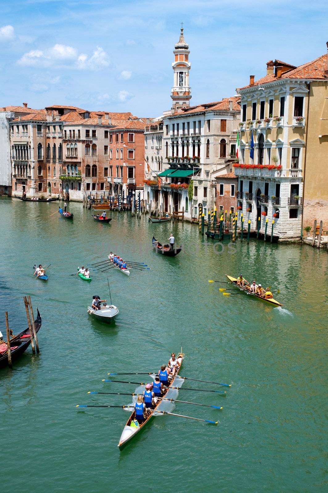 Italy - Venezia - Gondole and boats on Canal Grande