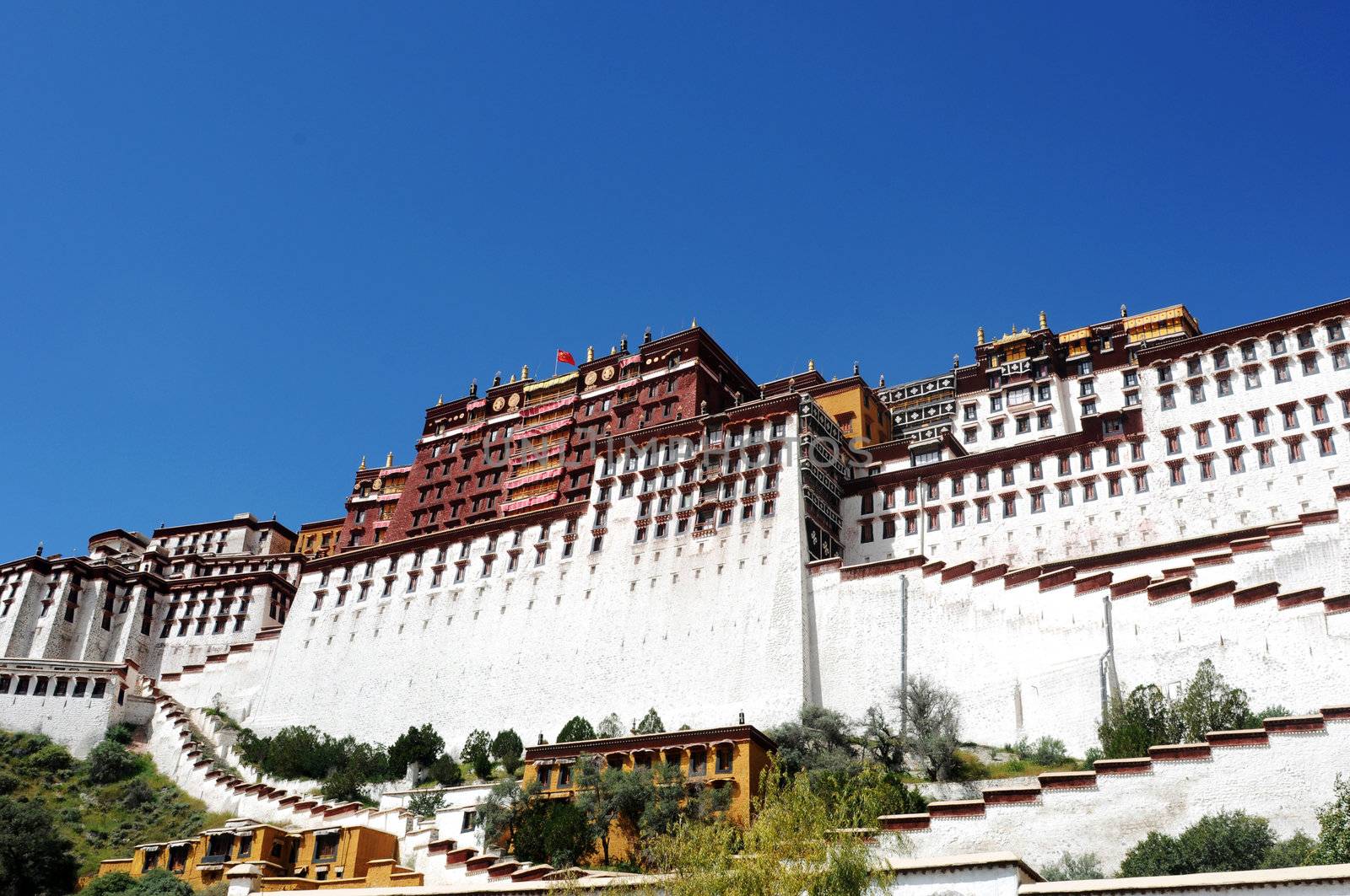 Landmark of the famous Potala Palace in Lhasa Tibet
