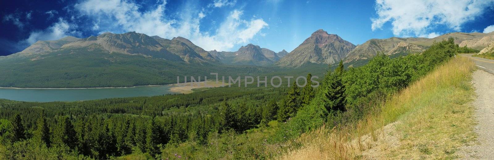 Panorama of Glacier National Park, Montana, U.S.A.