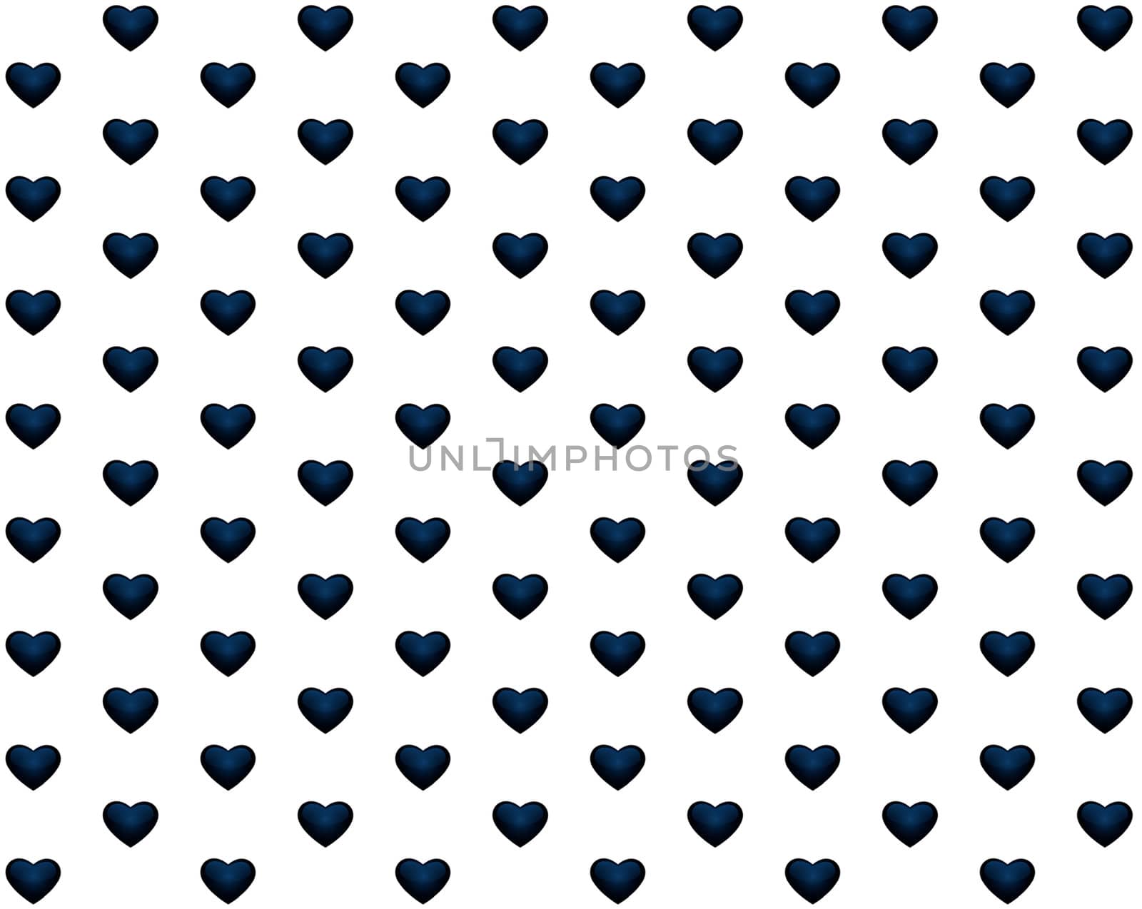 a white background with blue glass hearts
