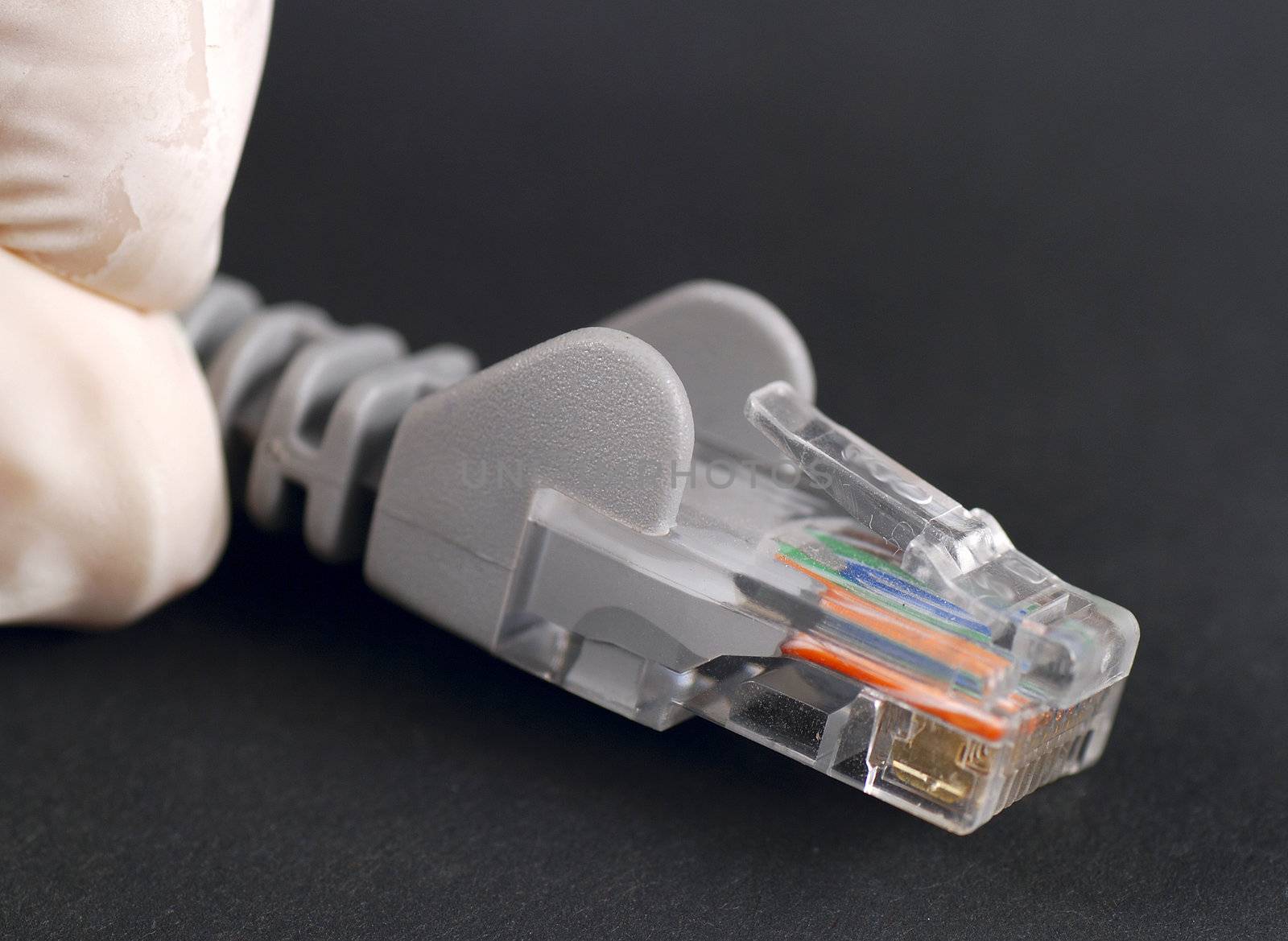 pictures of ethernet connector used for connection to internet