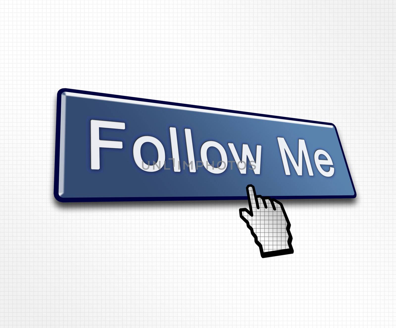 Clicked Follow Me Button Illustration for Social Media