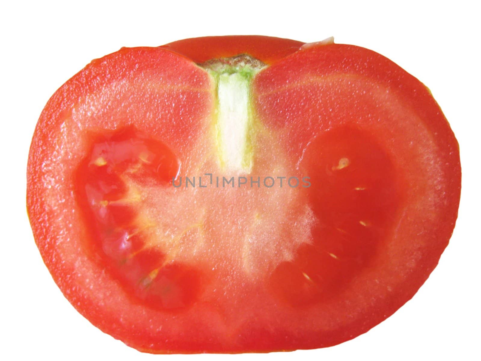 half of tomato isolated on white