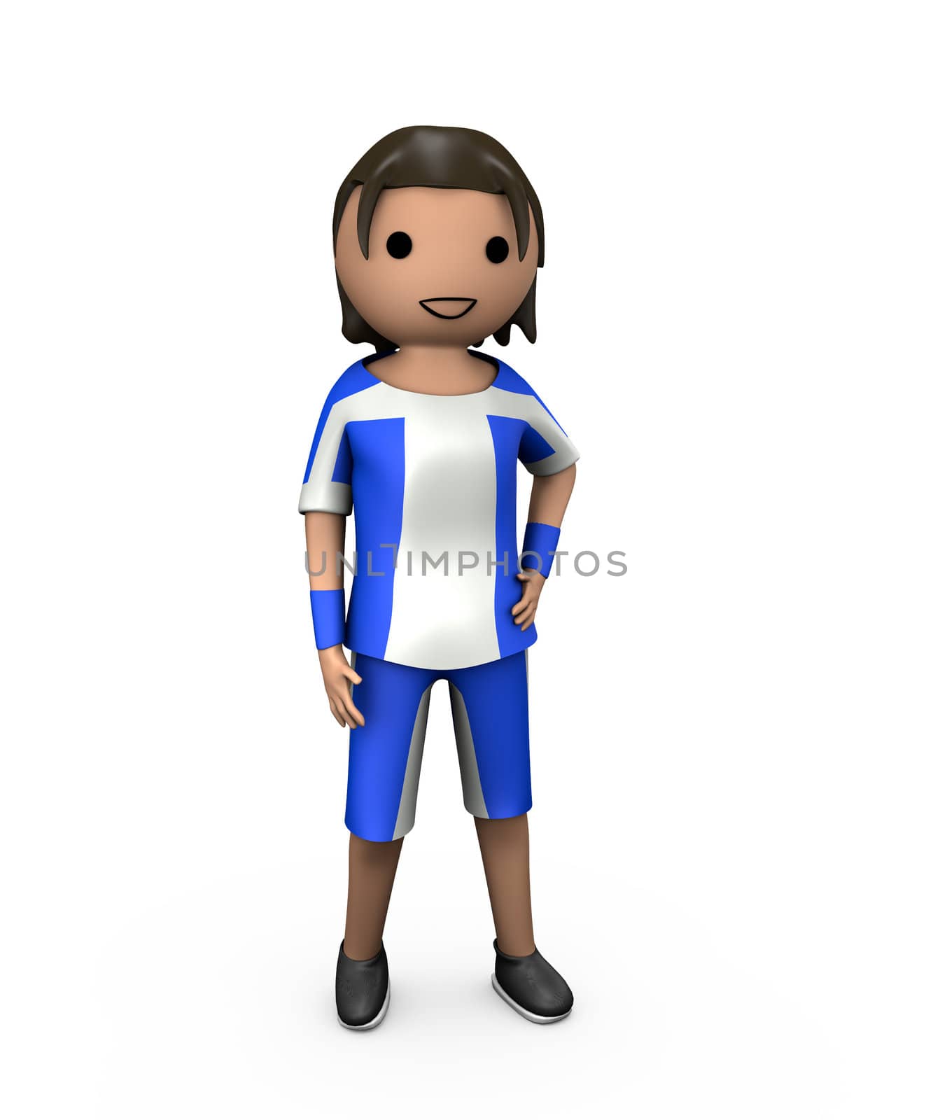 3D Young Male Football Player by bobbigmac