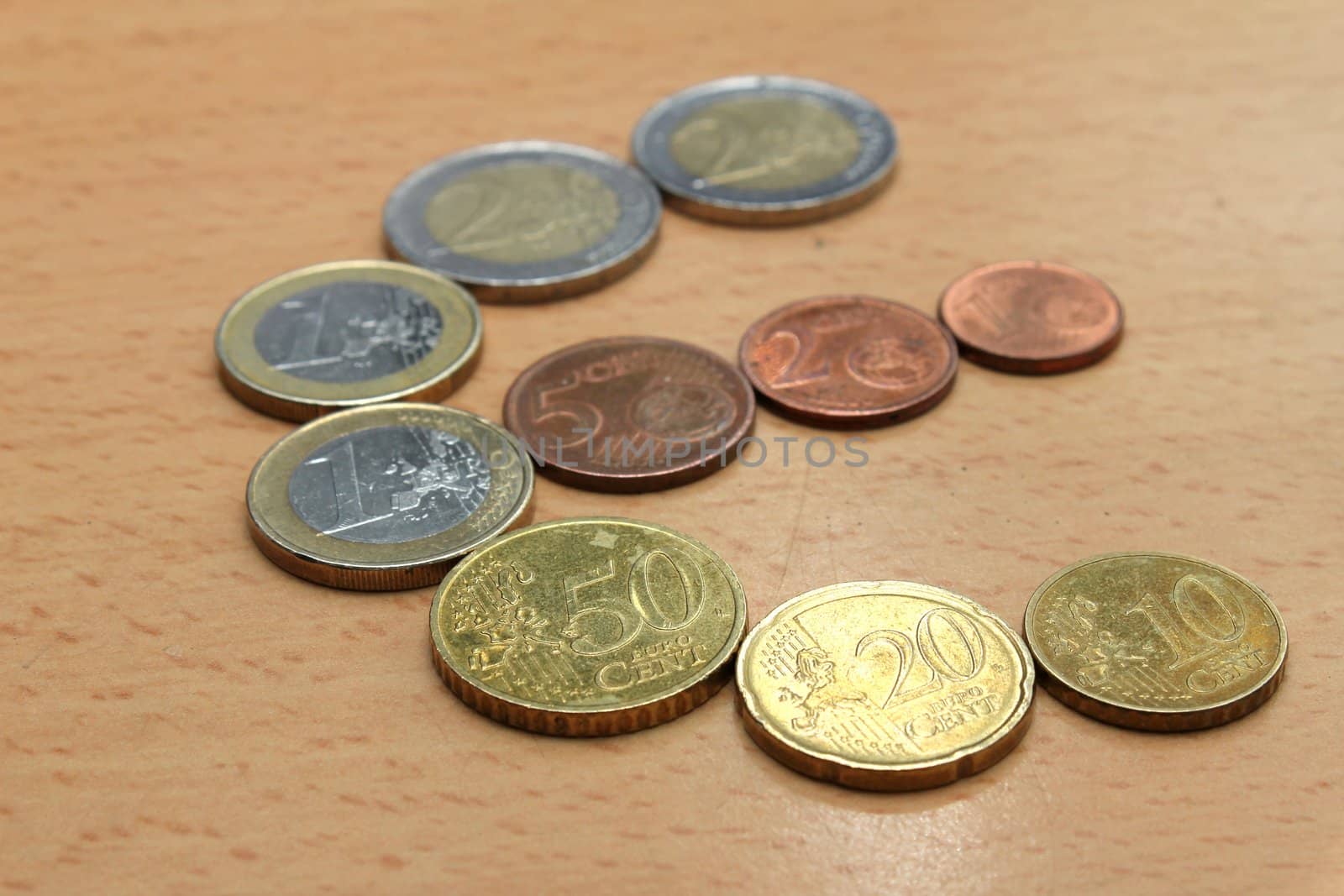 euro symbol made of euro coins