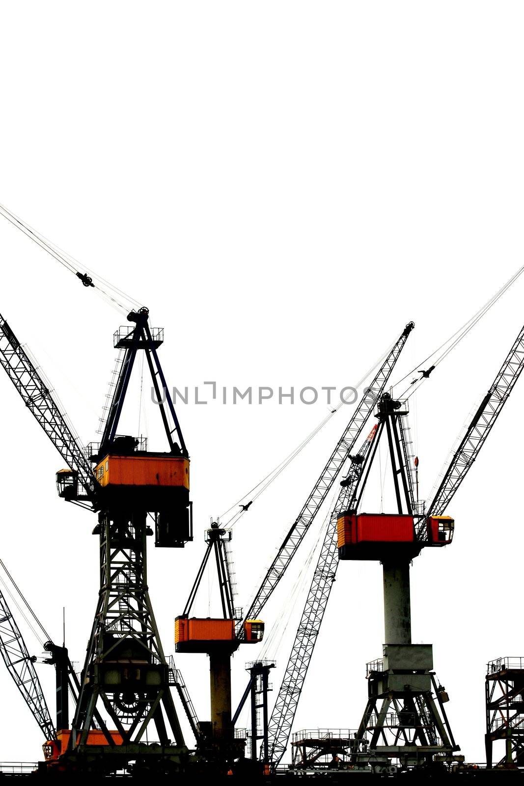 harbor silhouettes isolated by Teka77