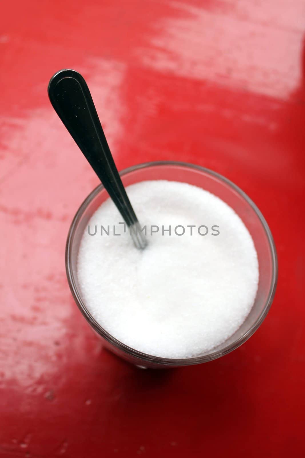 sugar in a glass