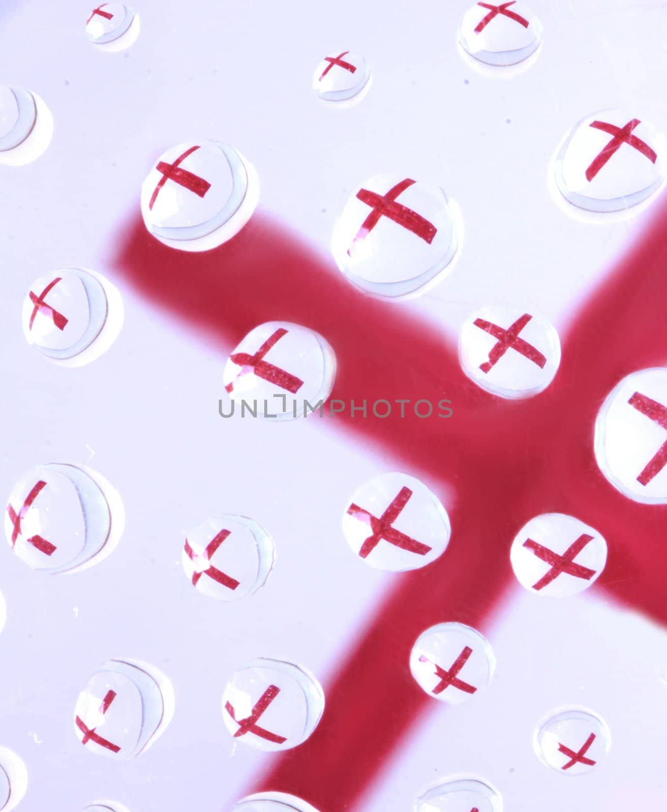 wrong cross symbol water drops by Teka77