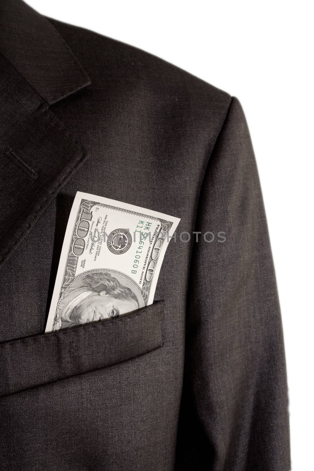 dollars in the pocket of a jacket by schankz