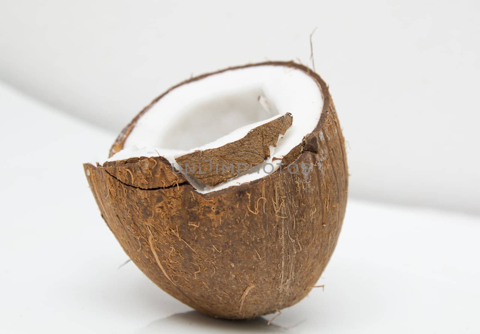 The split coco on a white background
