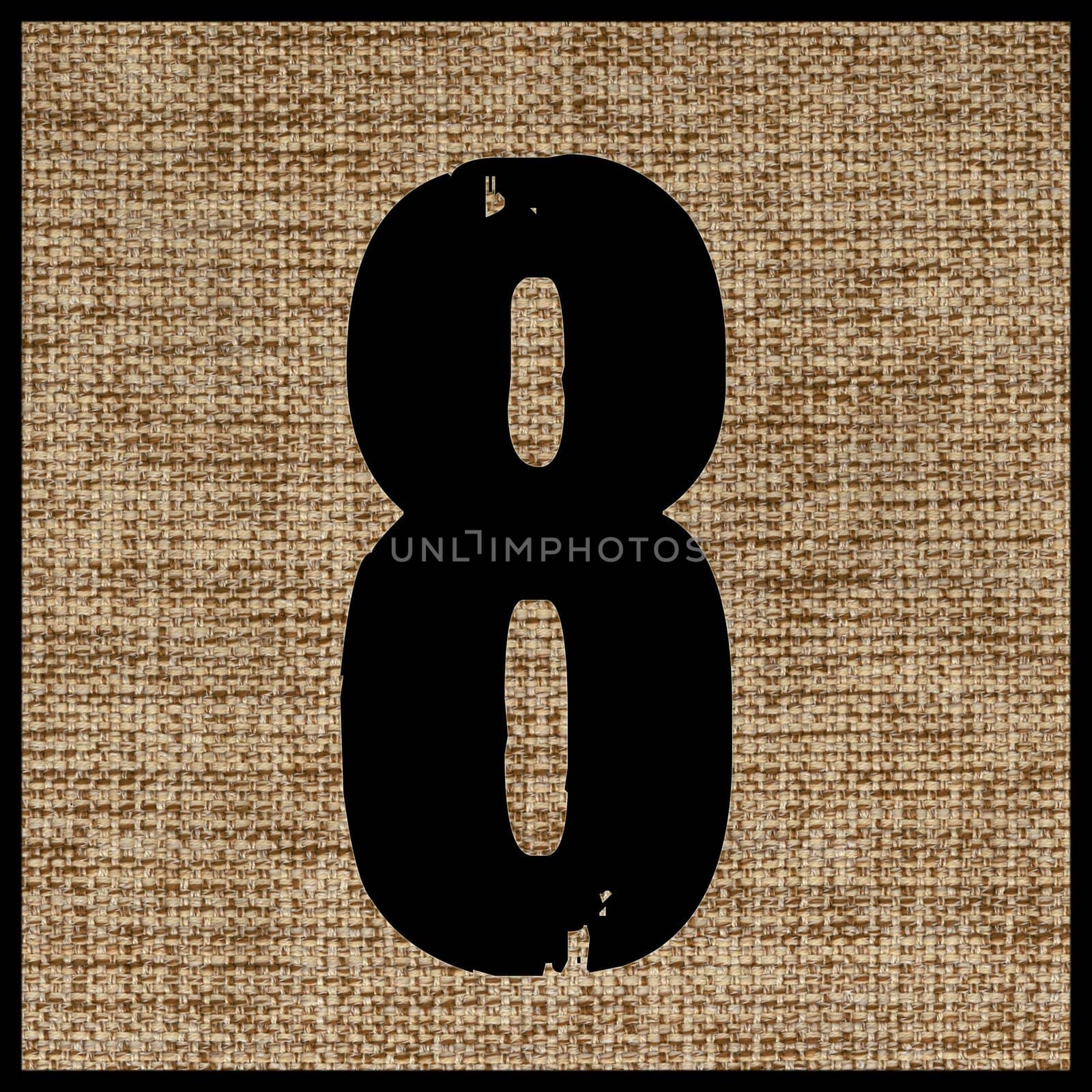 number eight on the fabric.