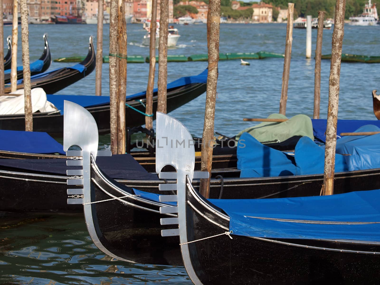 Characteristically decorated the front a Venetian gondola