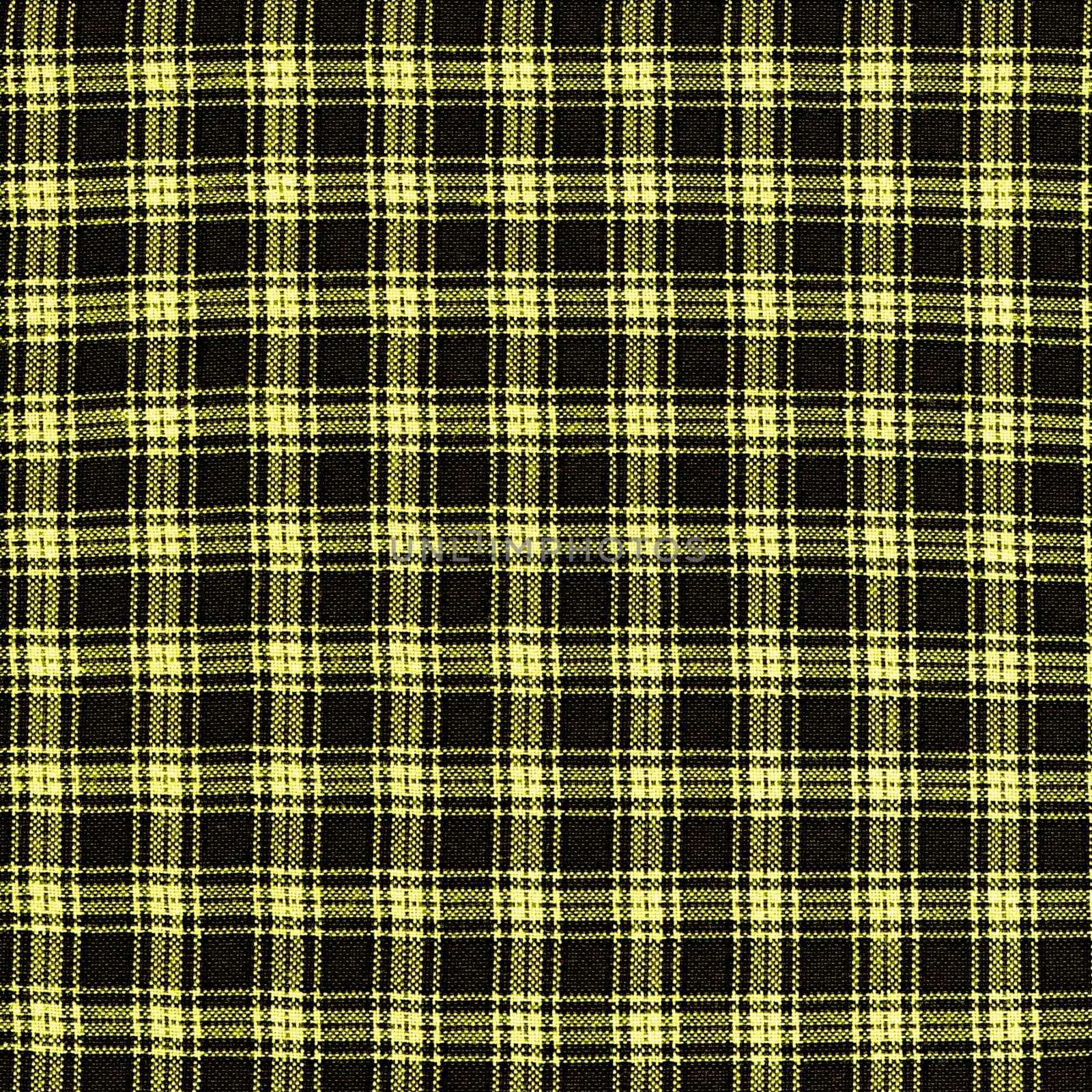 Black-yellow plaid pattern fabric texture. (High.res.scan.)