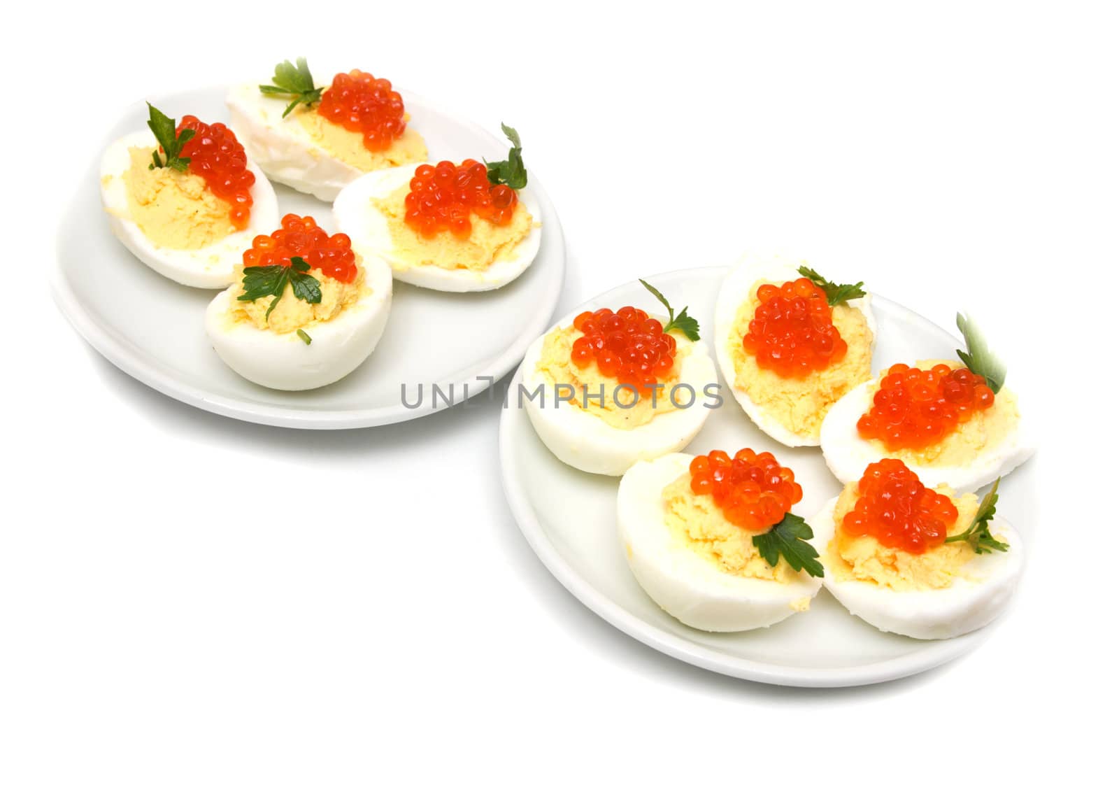 eggs with red caviar