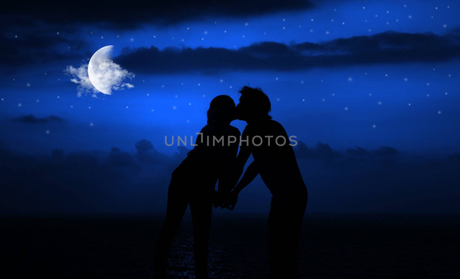 Romantic night kiss by Anna_Omelchenko