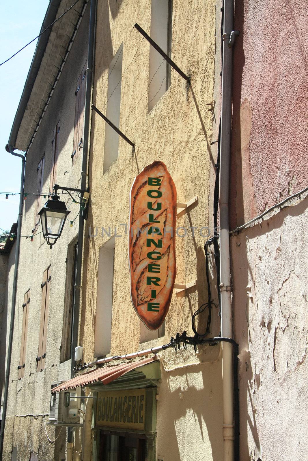 Facade of a bakery shop in Provence, France