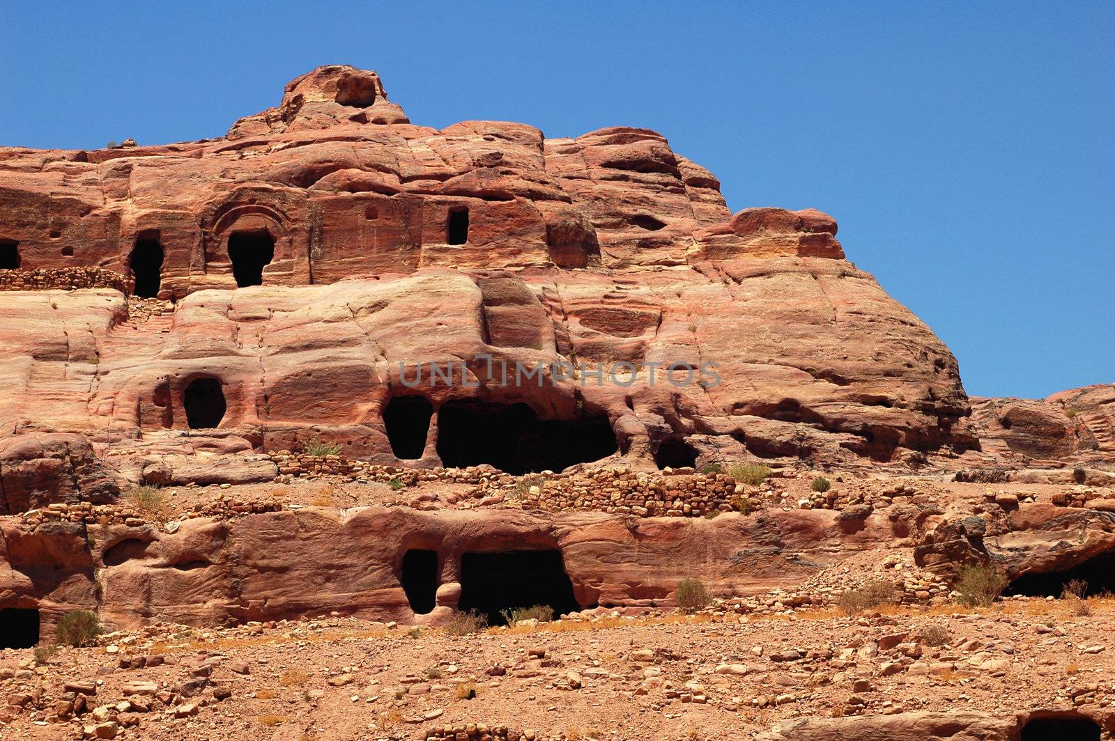 Famous site of Petra treasury in Jordan