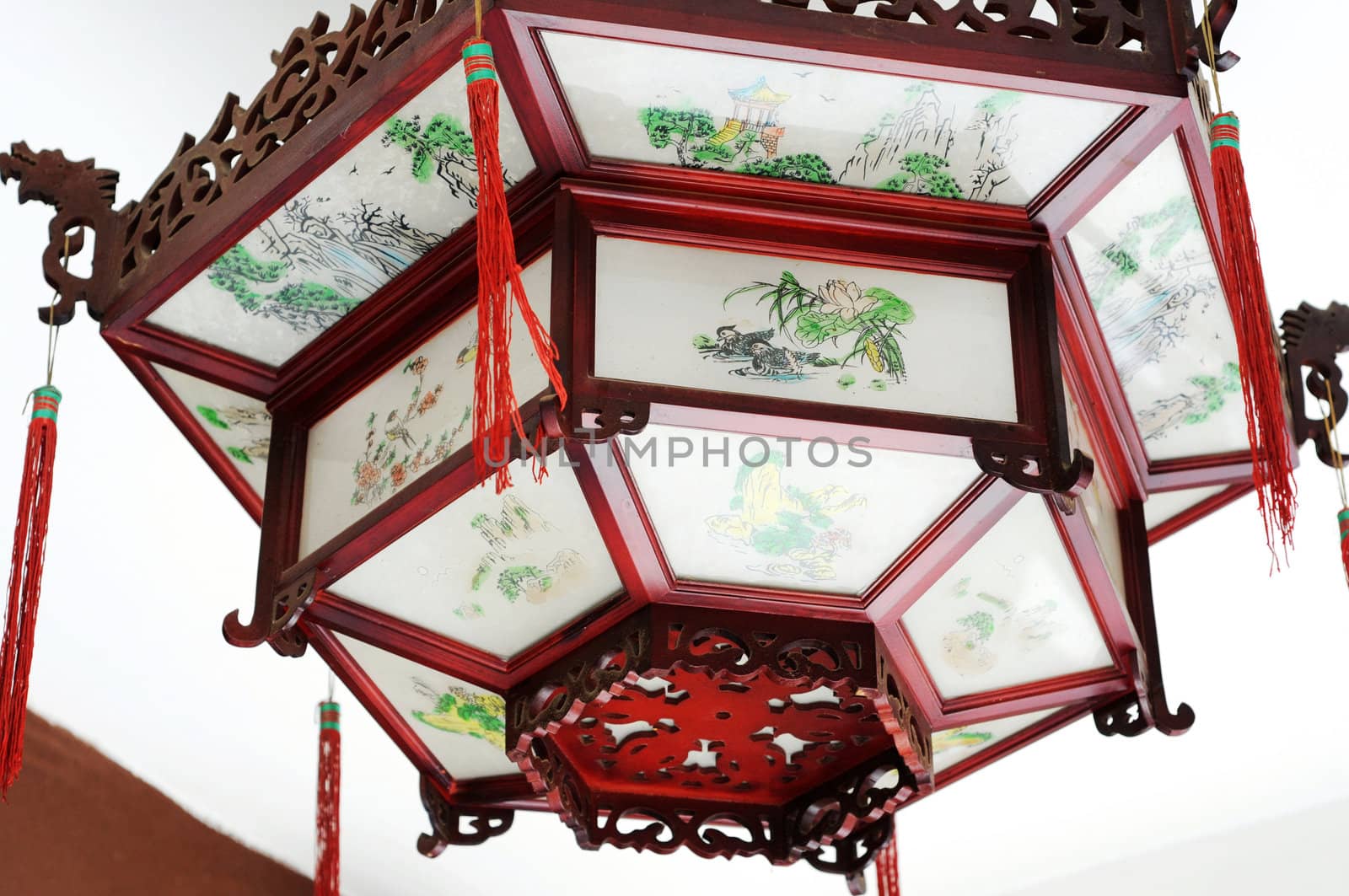 Typical traditional Chinese palace lantern on a white background