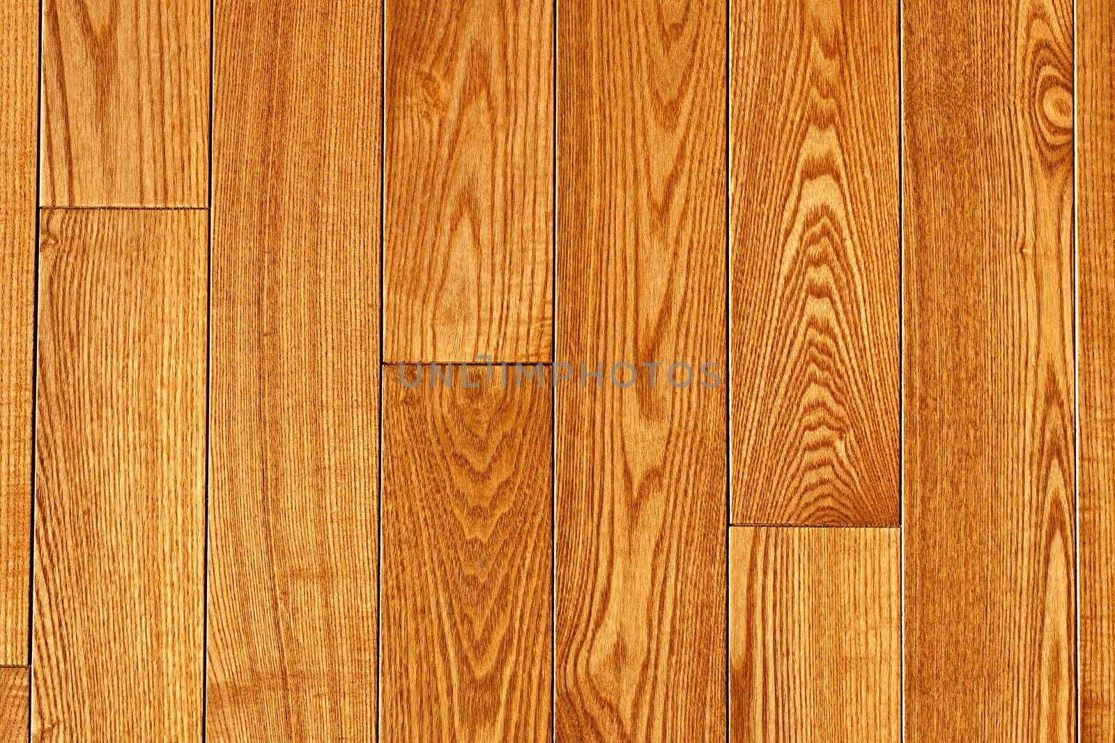 Hardwood oak floor boards view from above background