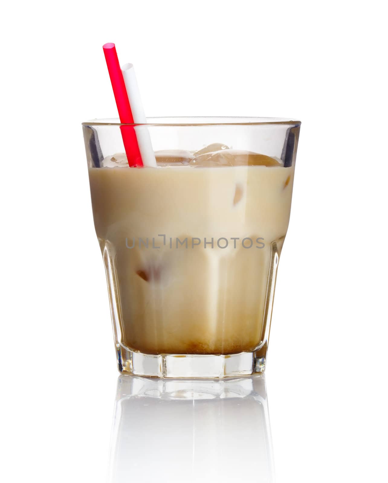 Alcohol cocktail 'white russian' isolated on white by alphacell