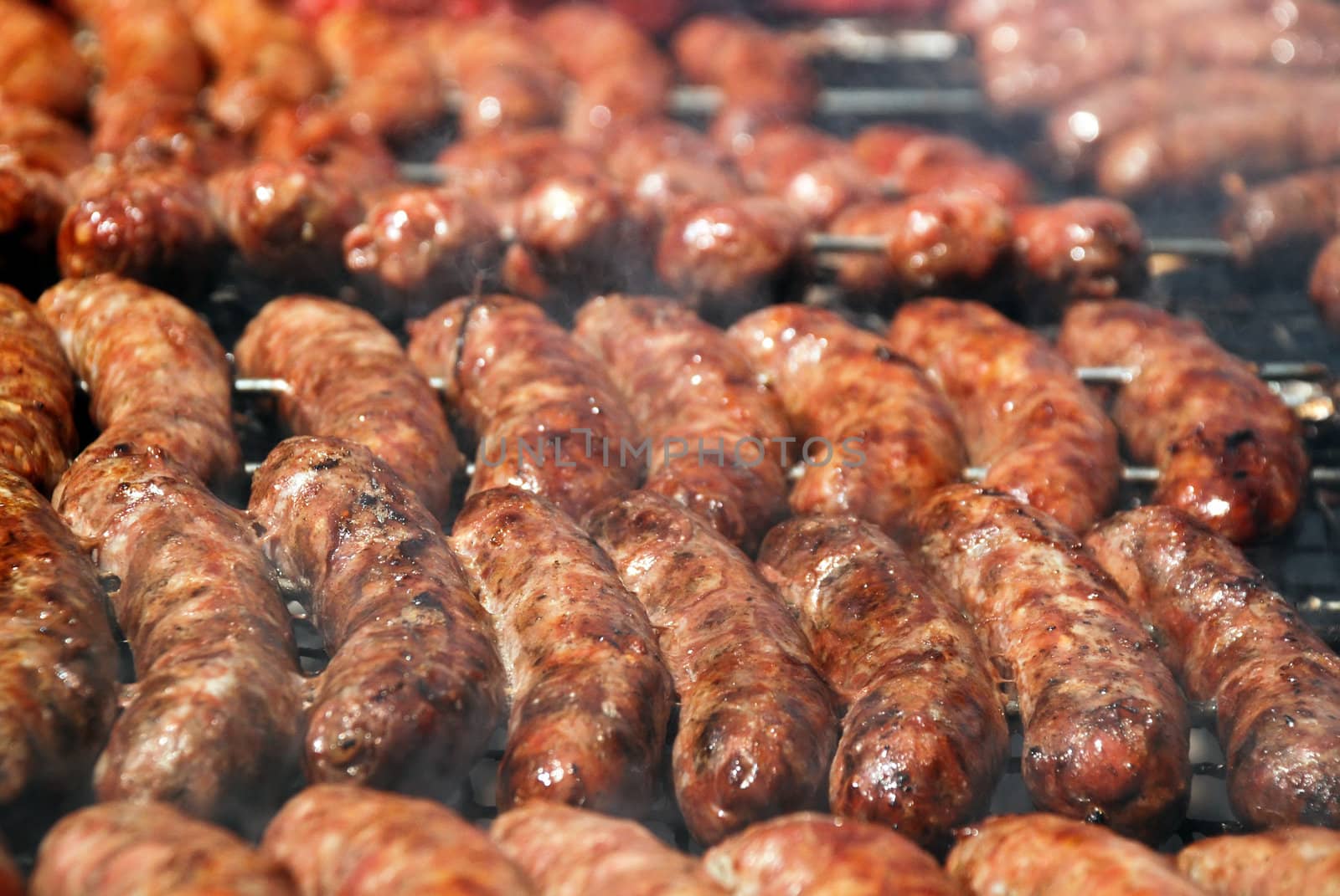 Big Argentinean cow and pig barbecue sausages